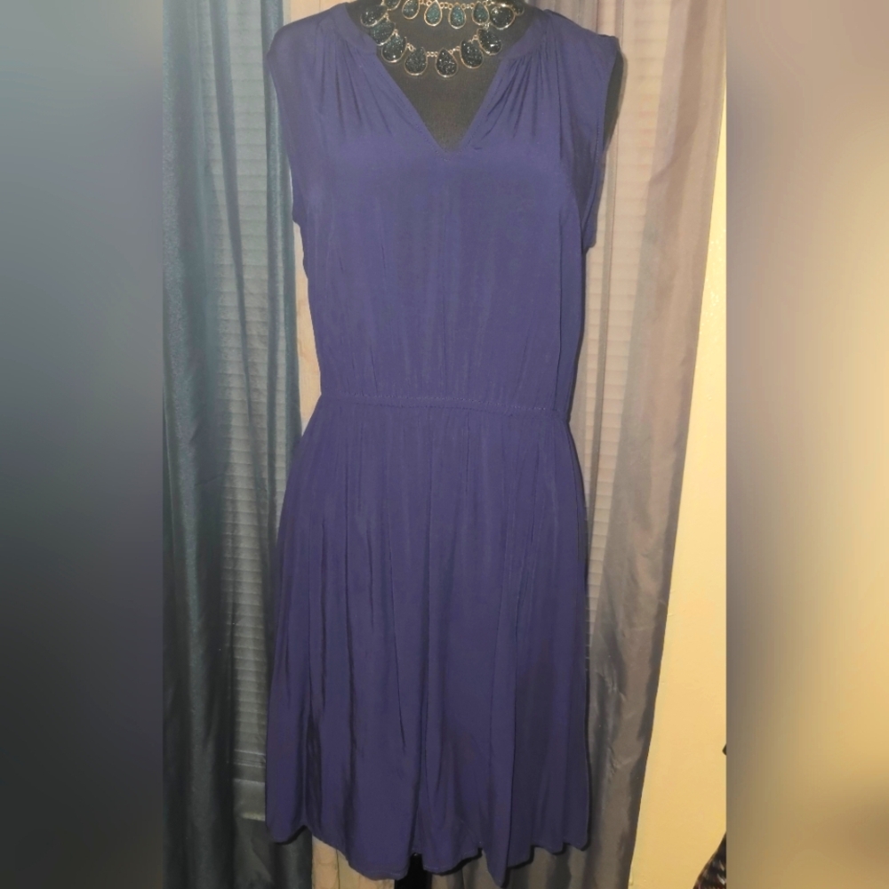 Elegant Navy Blue Sleeveless Dress